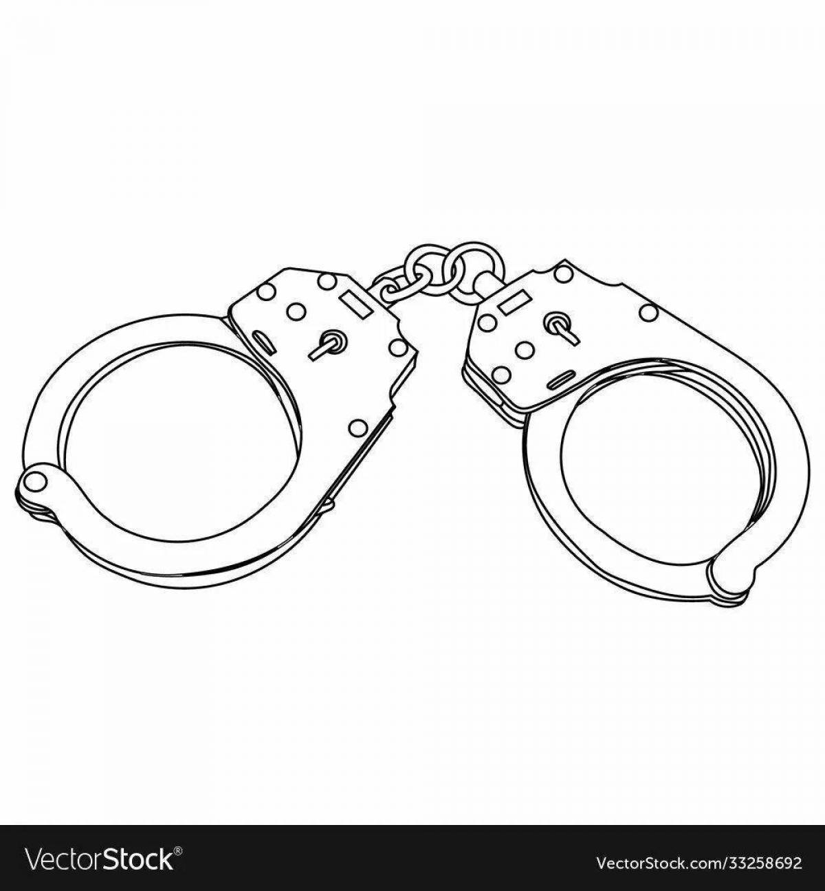 Уникальная страница раскраски наручников