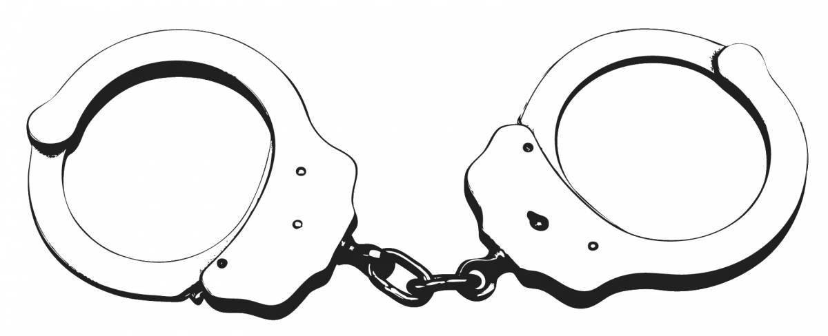 Coloring page attractive handcuffs