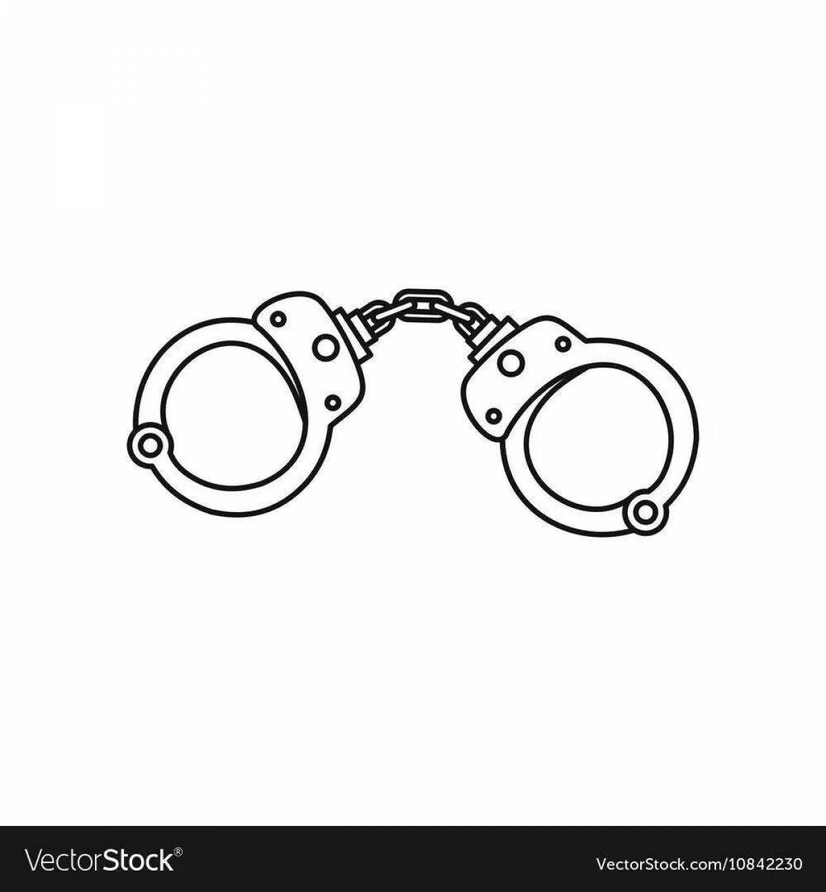 Coloring page adorable handcuffs
