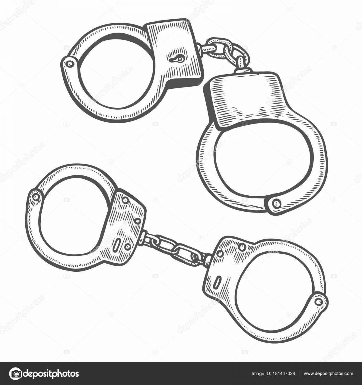 Fine handcuffs coloring page