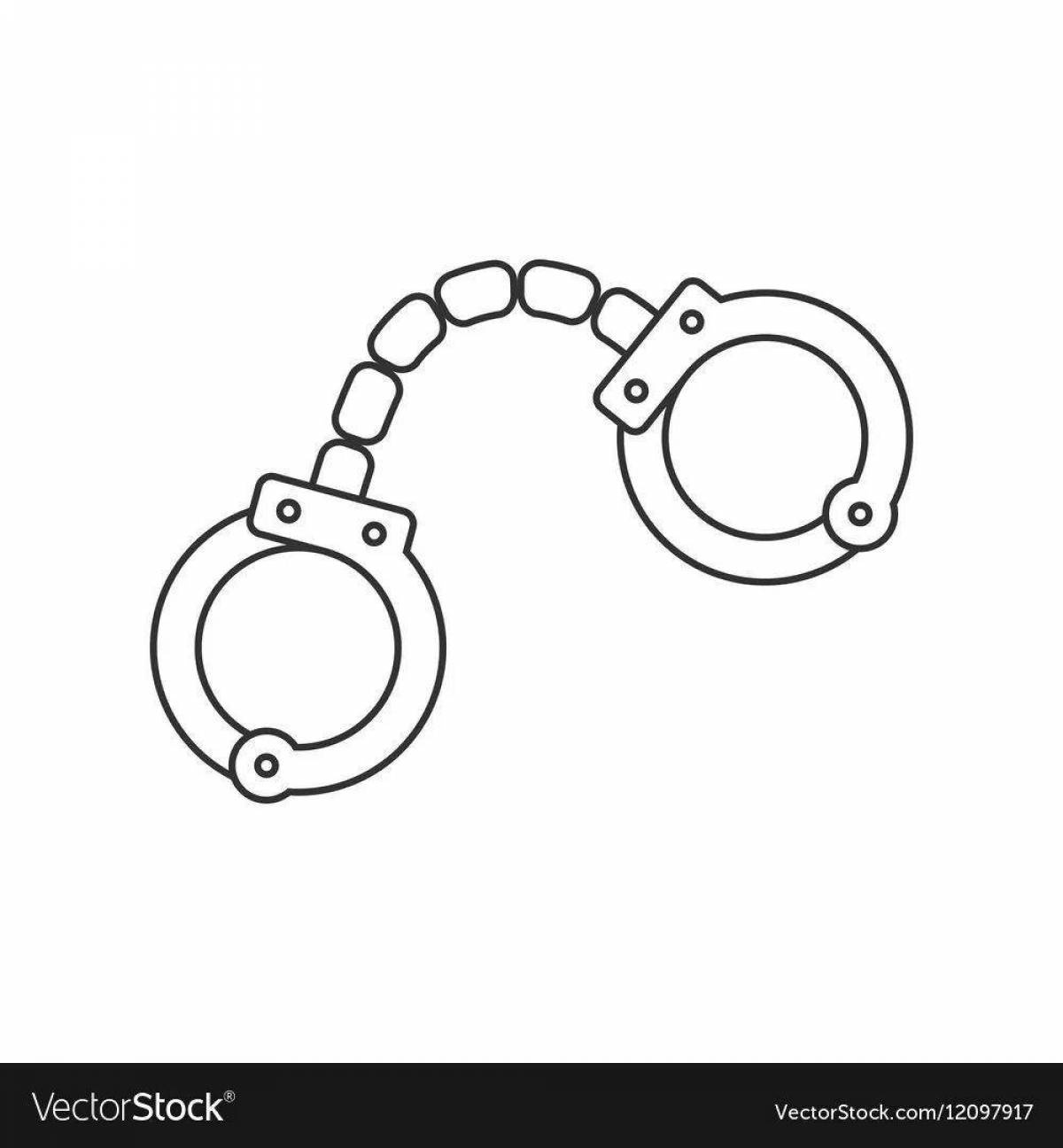 Coloring book inviting handcuffs