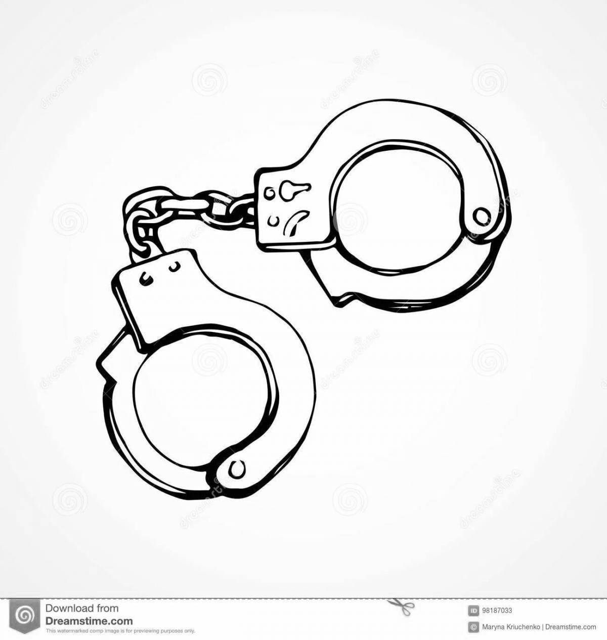 Coloring book outstanding handcuffs