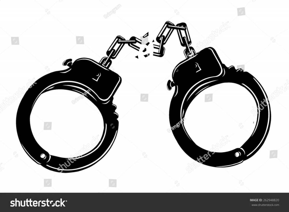 Coloring book wonderful handcuffs