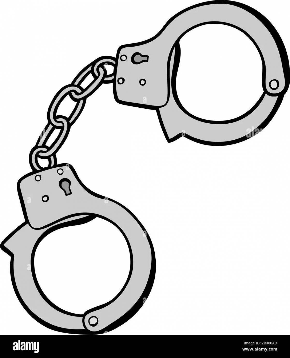 Gorgeous handcuffs coloring page