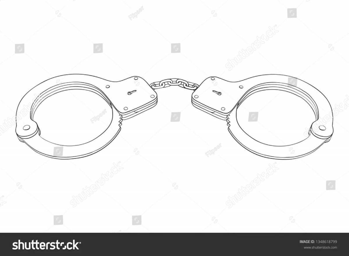Coloring cute handcuffs