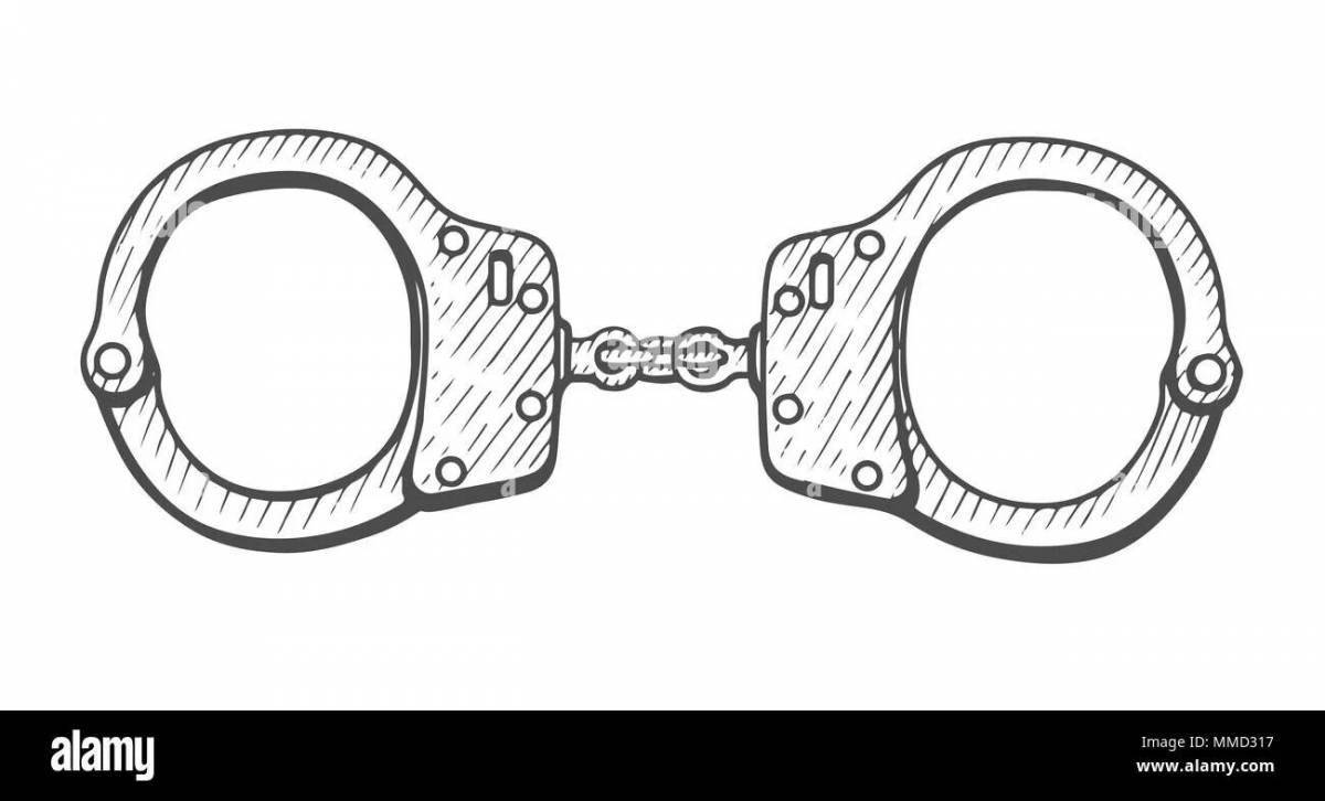 Coloring page cute handcuffs