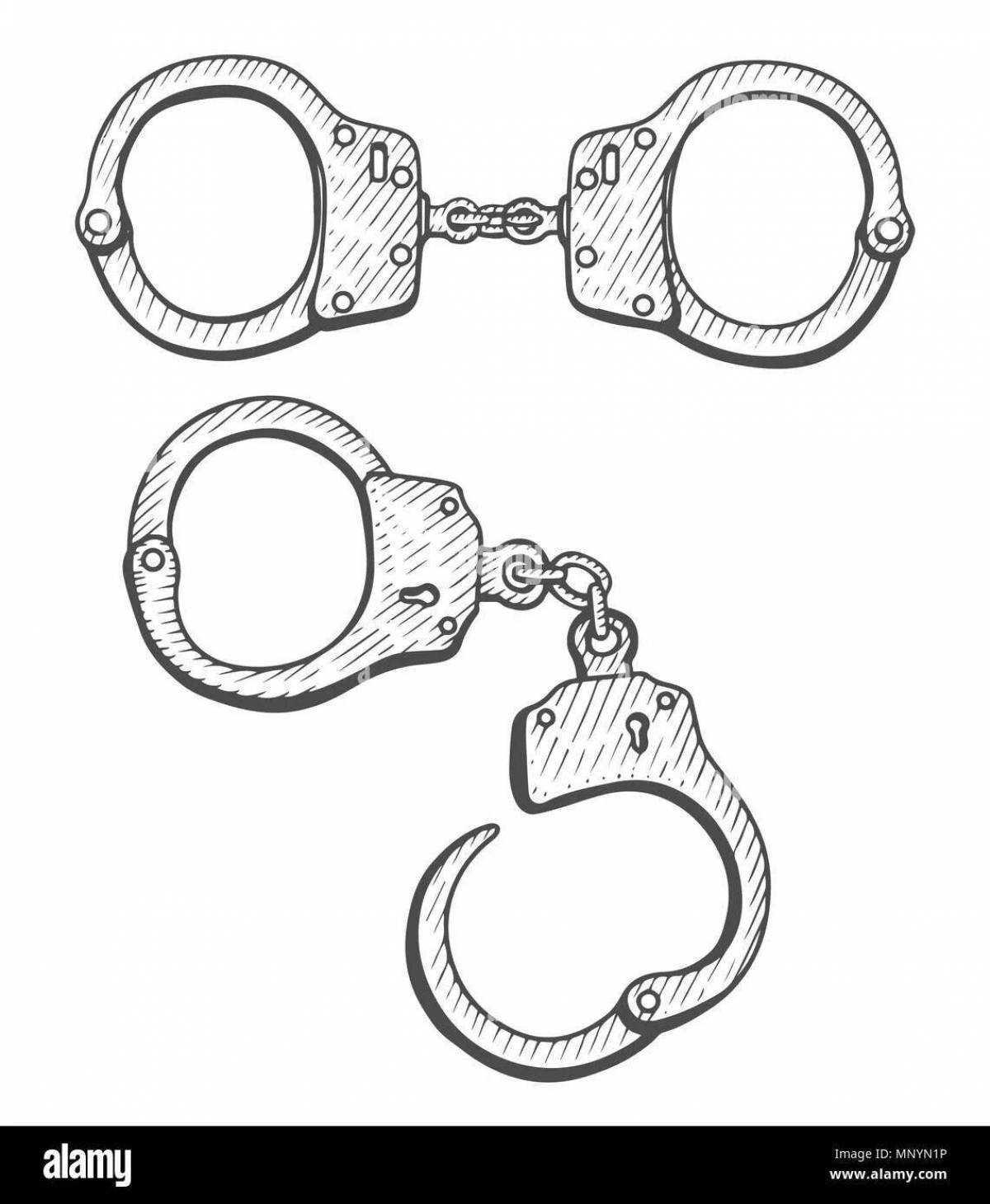 Playful handcuffs coloring page