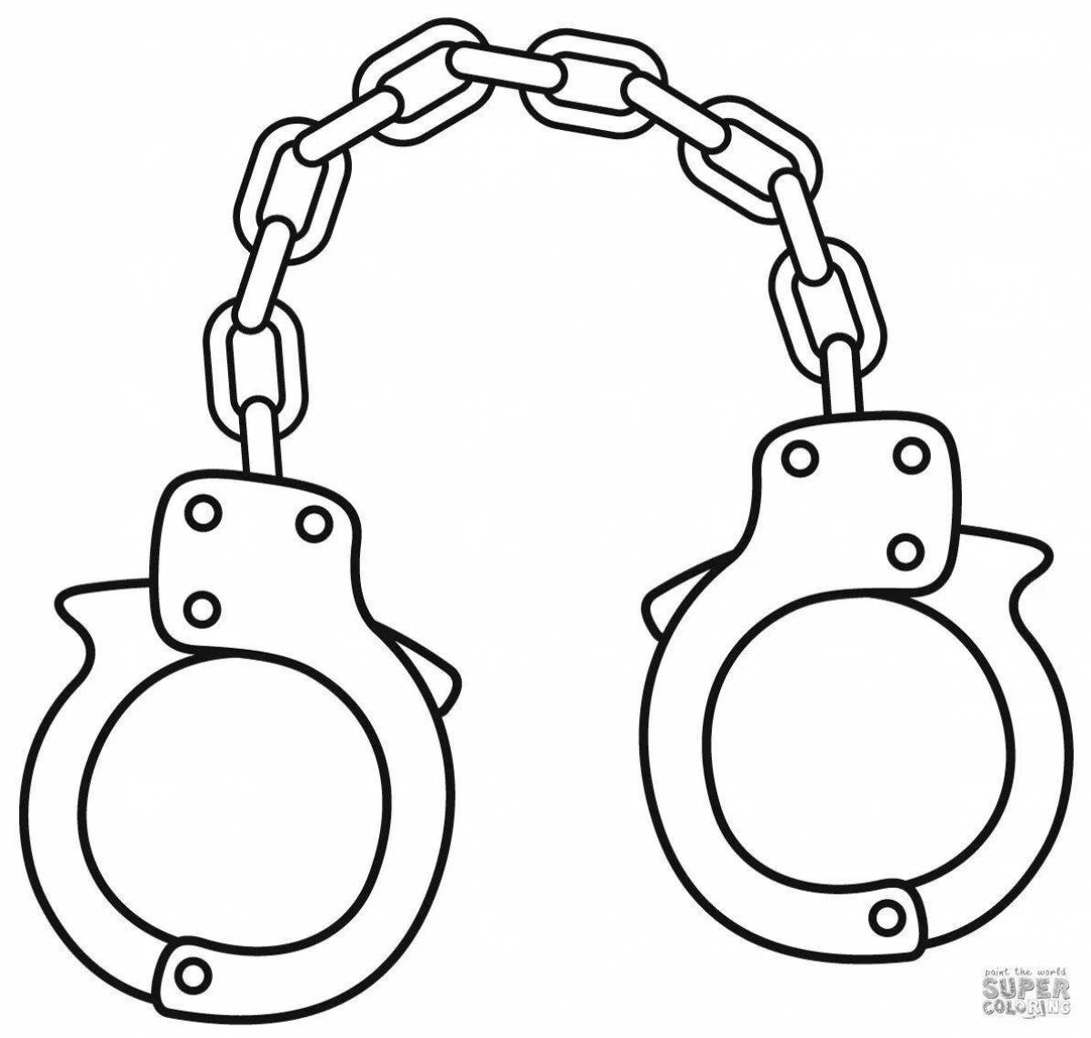 Fancy handcuffs coloring page