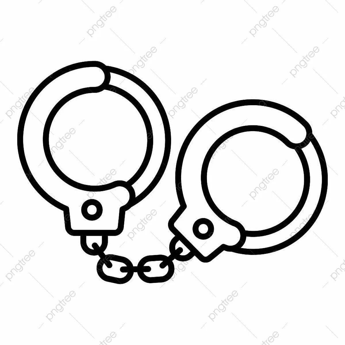 Coloring book humorous handcuffs