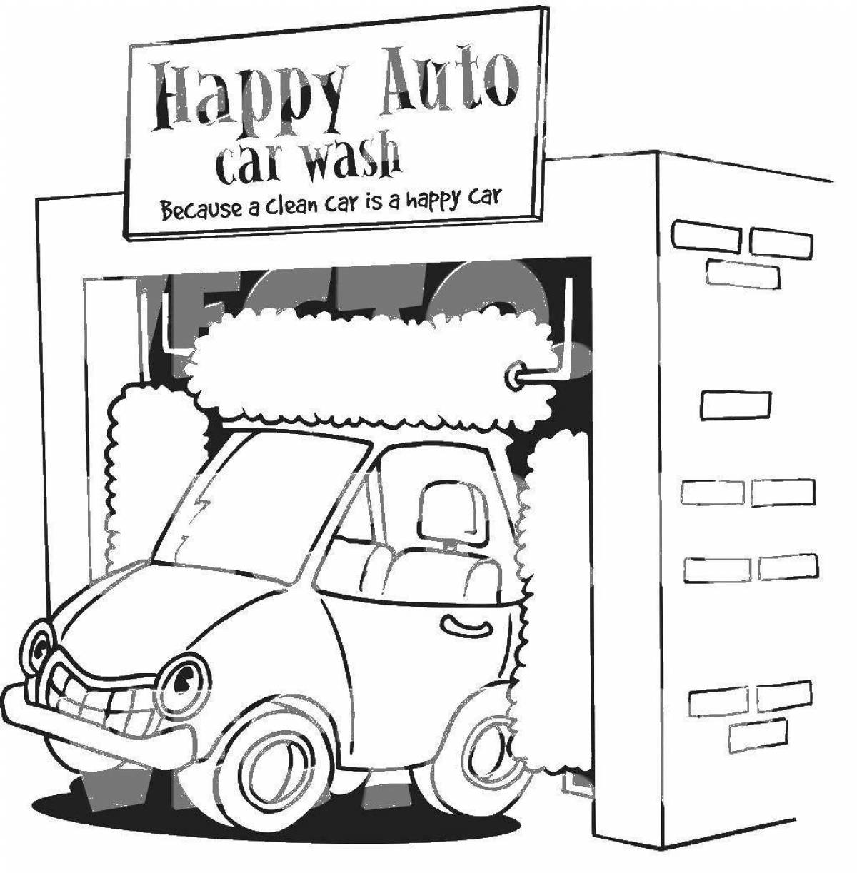 Exciting car service coloring page