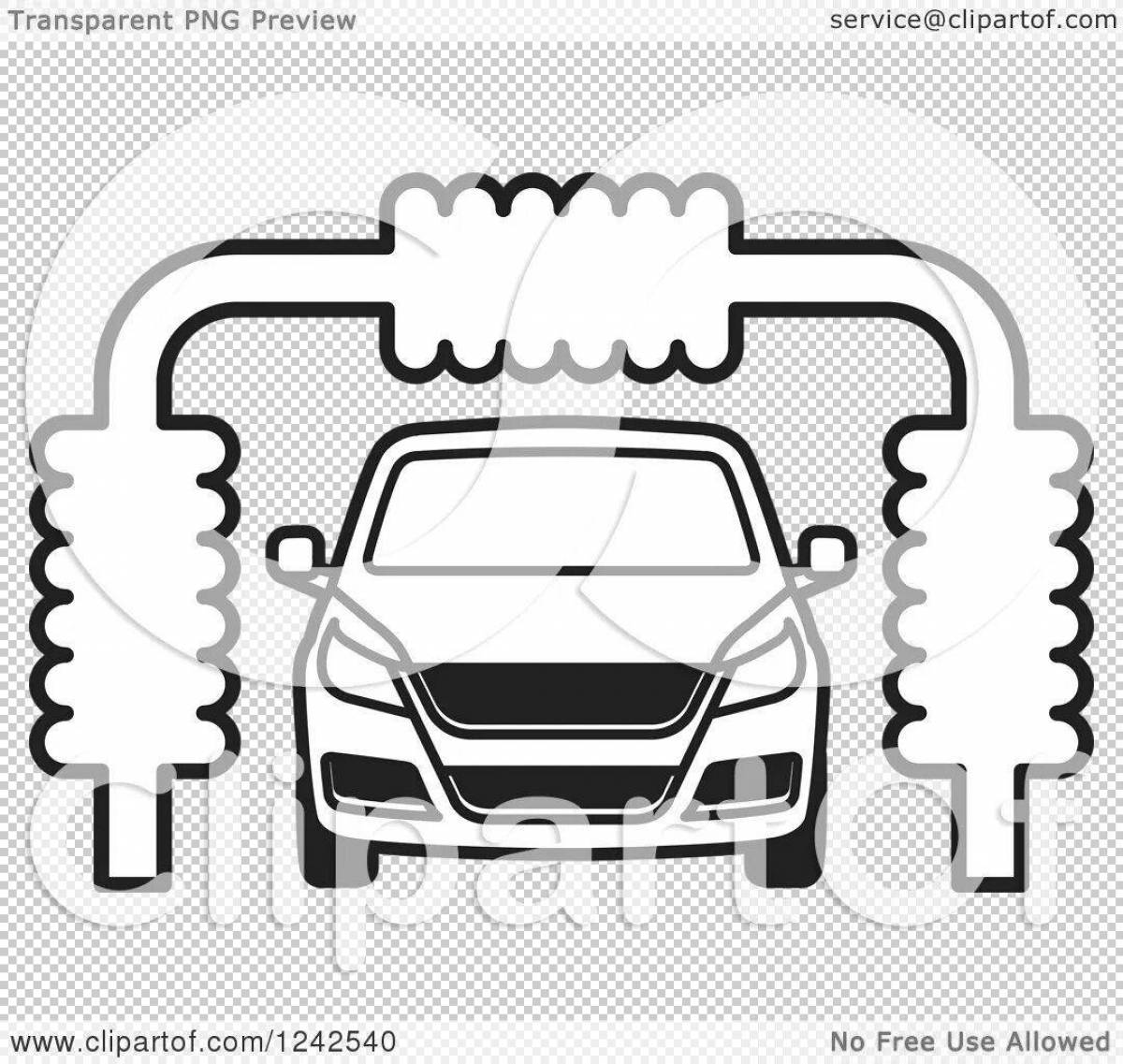 Crazy car service coloring page