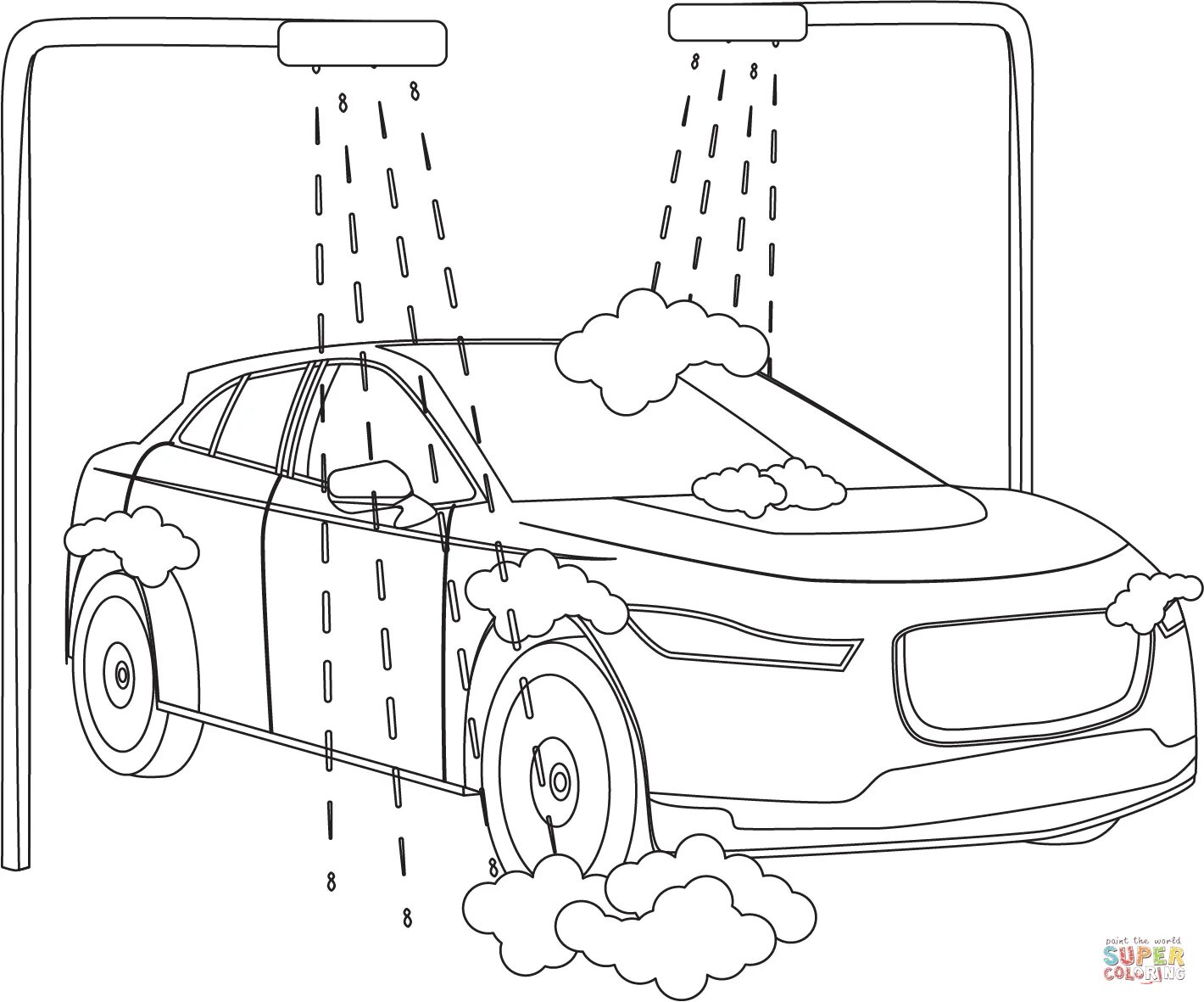 Color-luscious car service coloring page