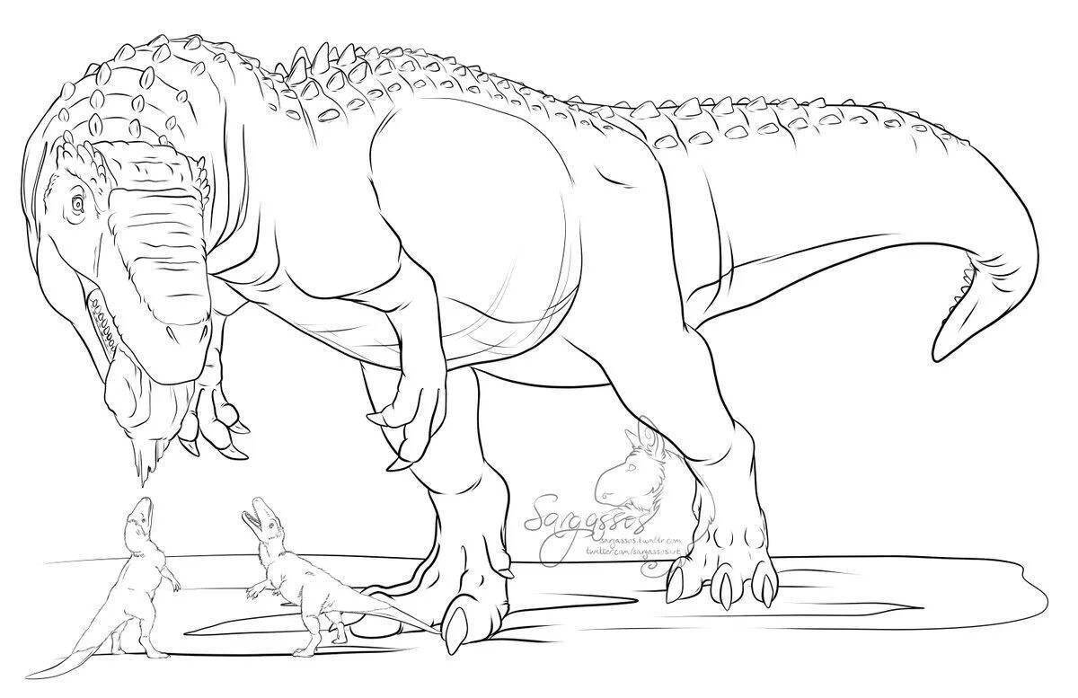 Coloring book shining carnosaurus