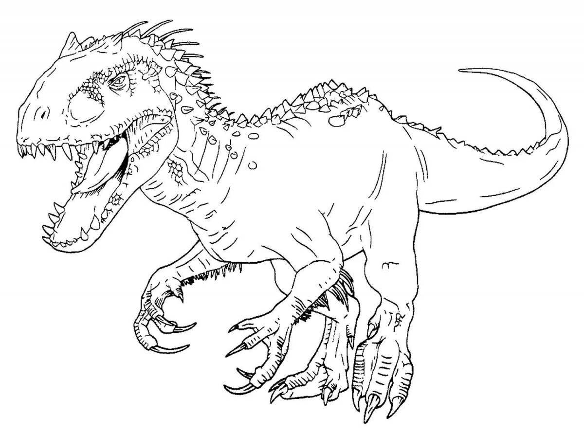 Coloring page mysterious carnosaurus