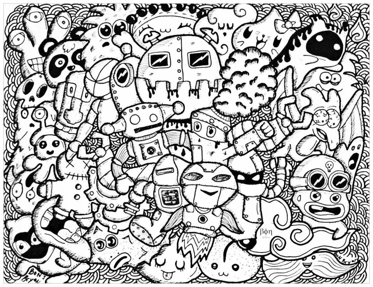 Doodlemania funny coloring book
