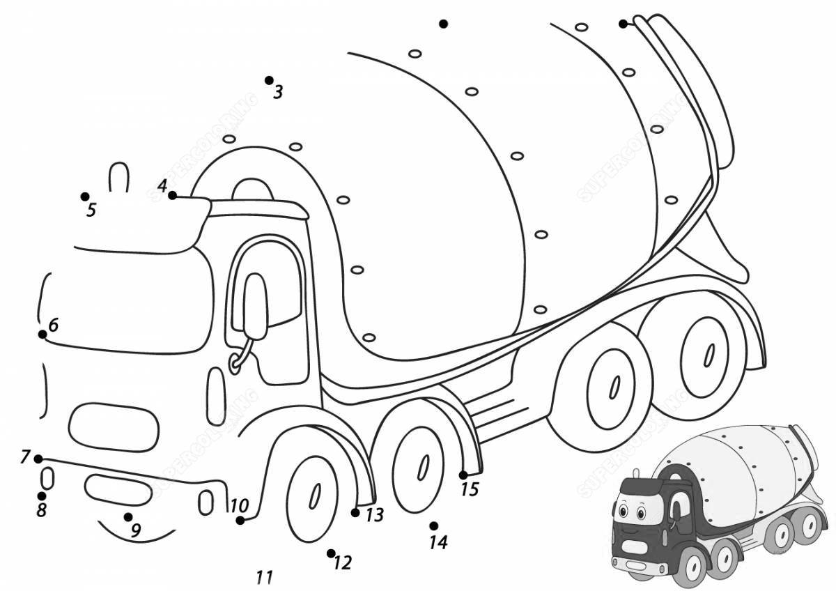 Vibrant cement carrier coloring page