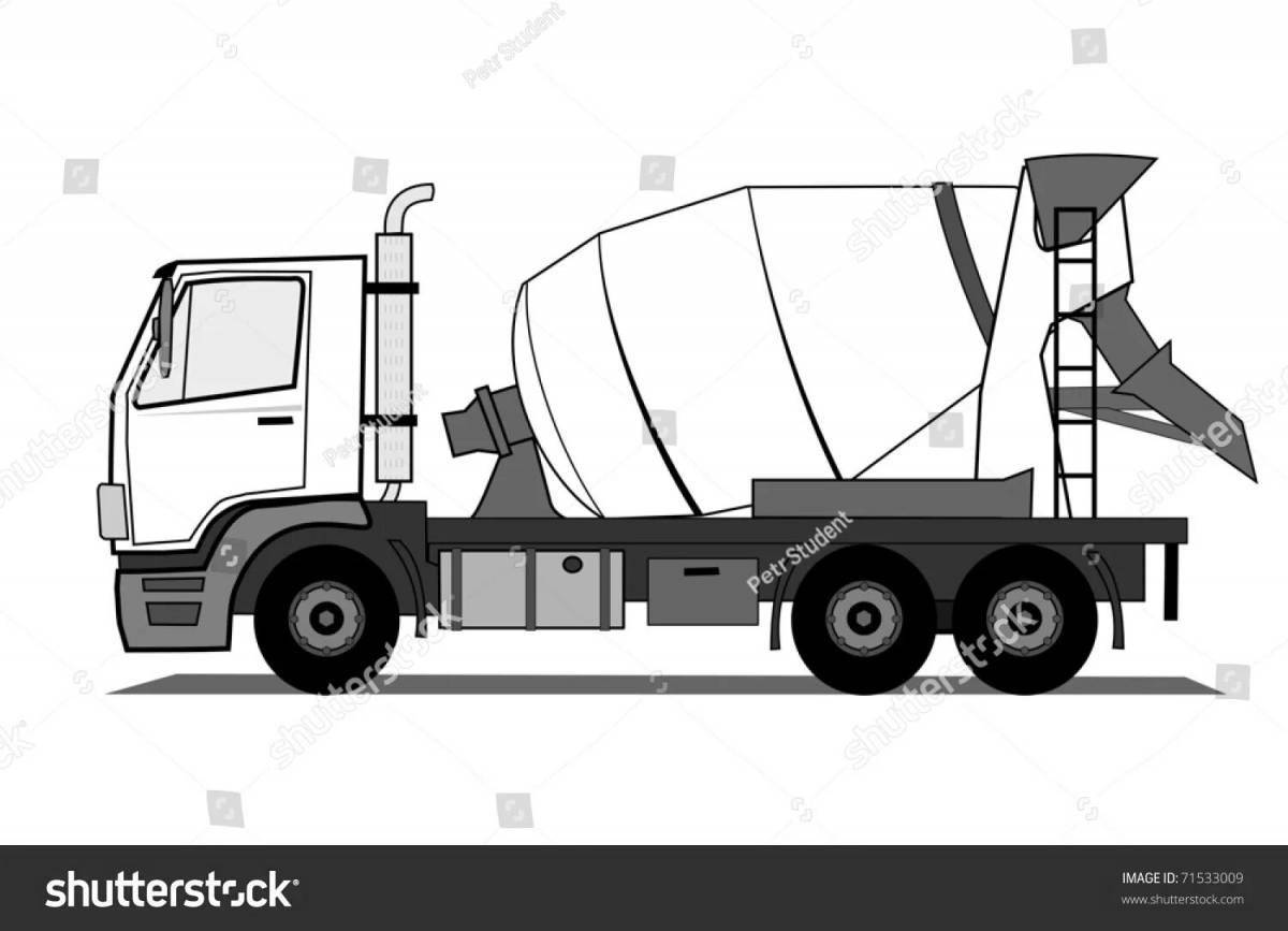 Cement truck coloring page