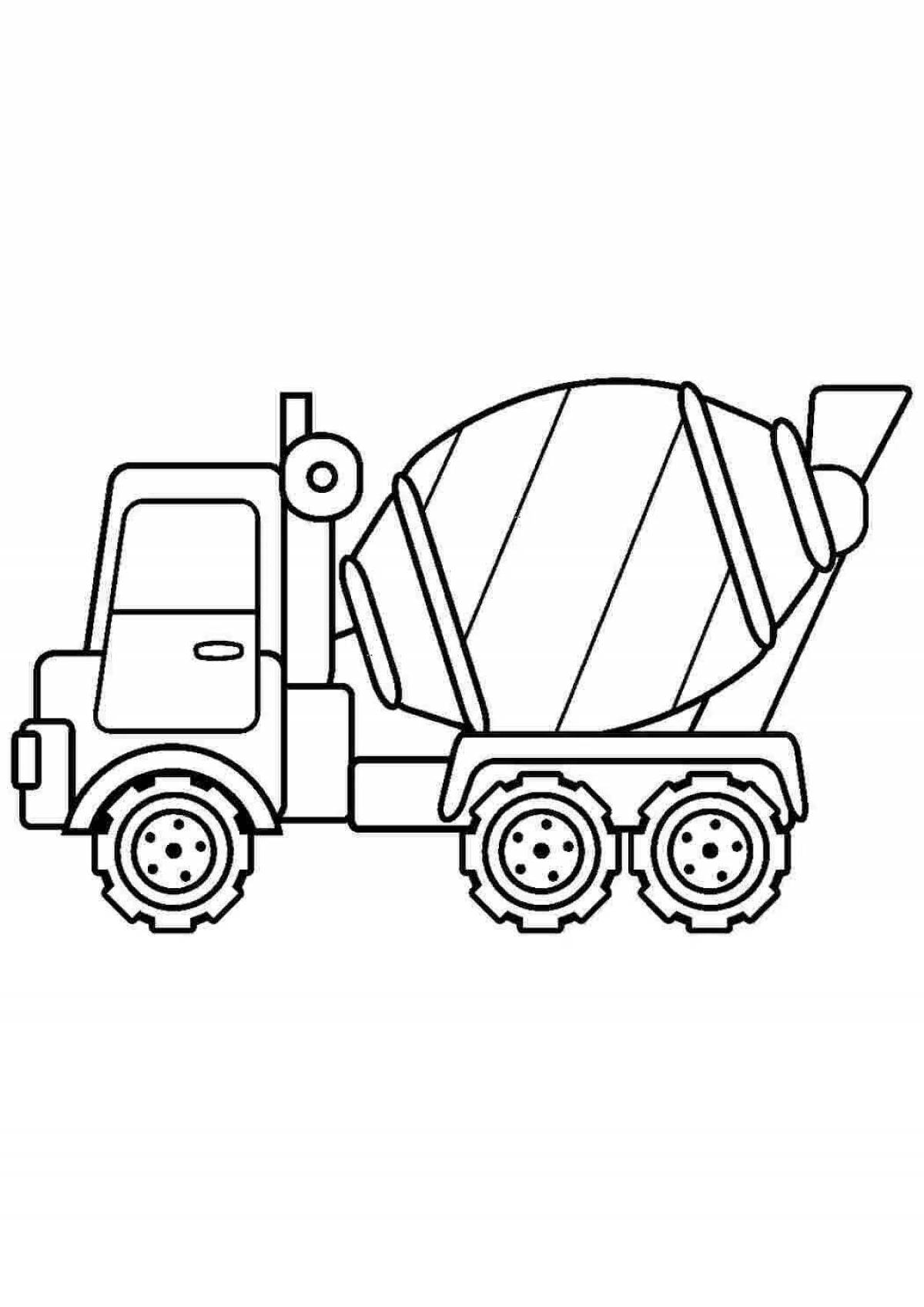 Amazing cement truck coloring page