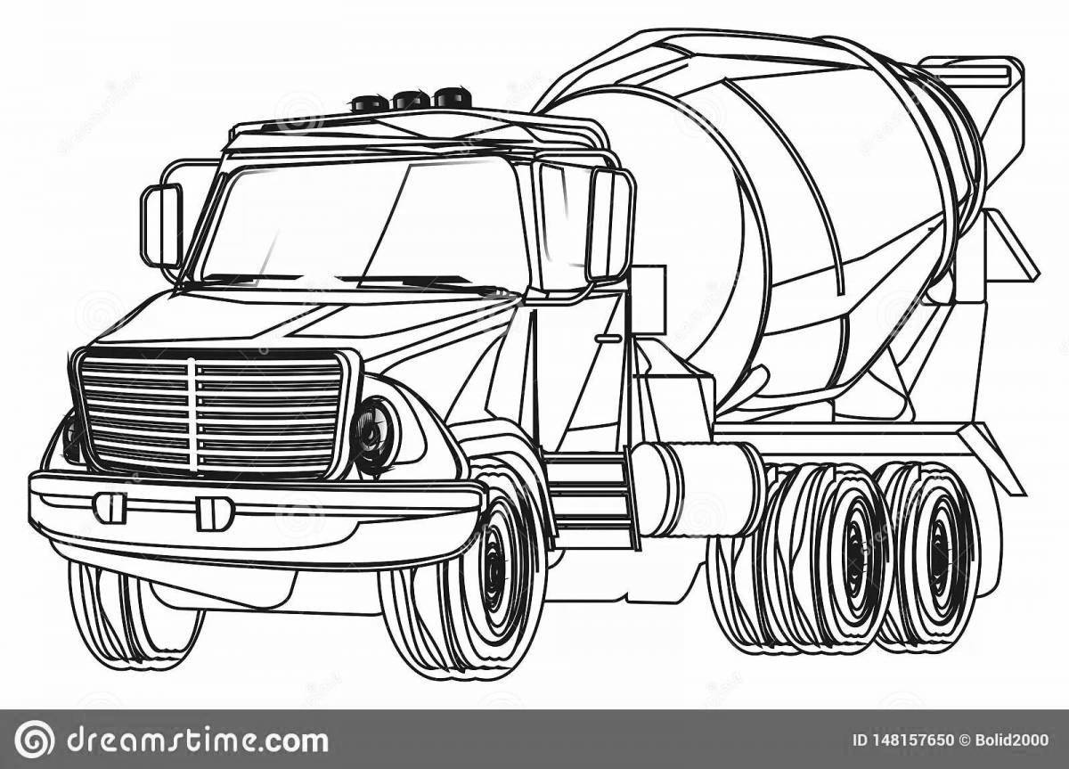 Cement truck fun coloring