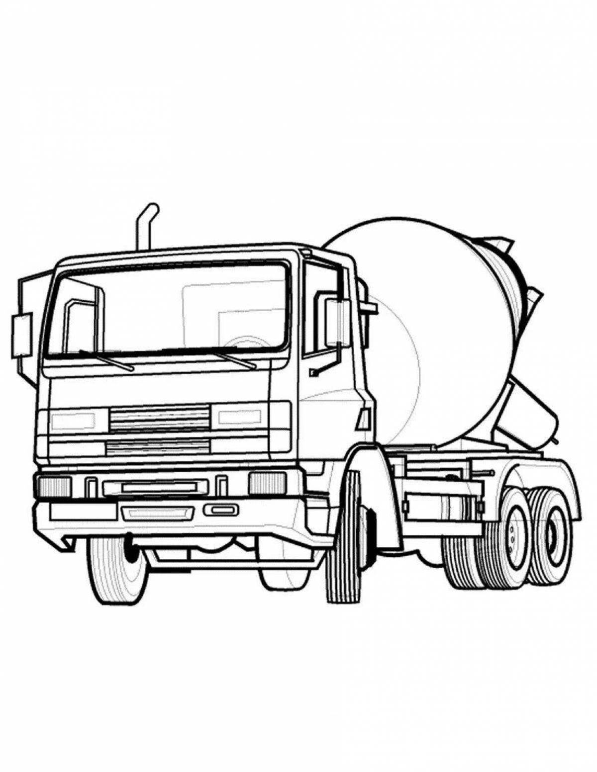 Cement Truck Animated Coloring Page