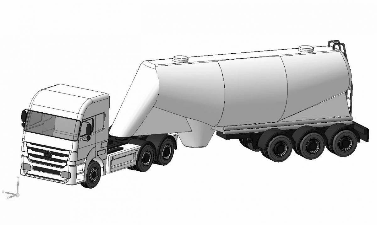 Coloring page amazing cement truck