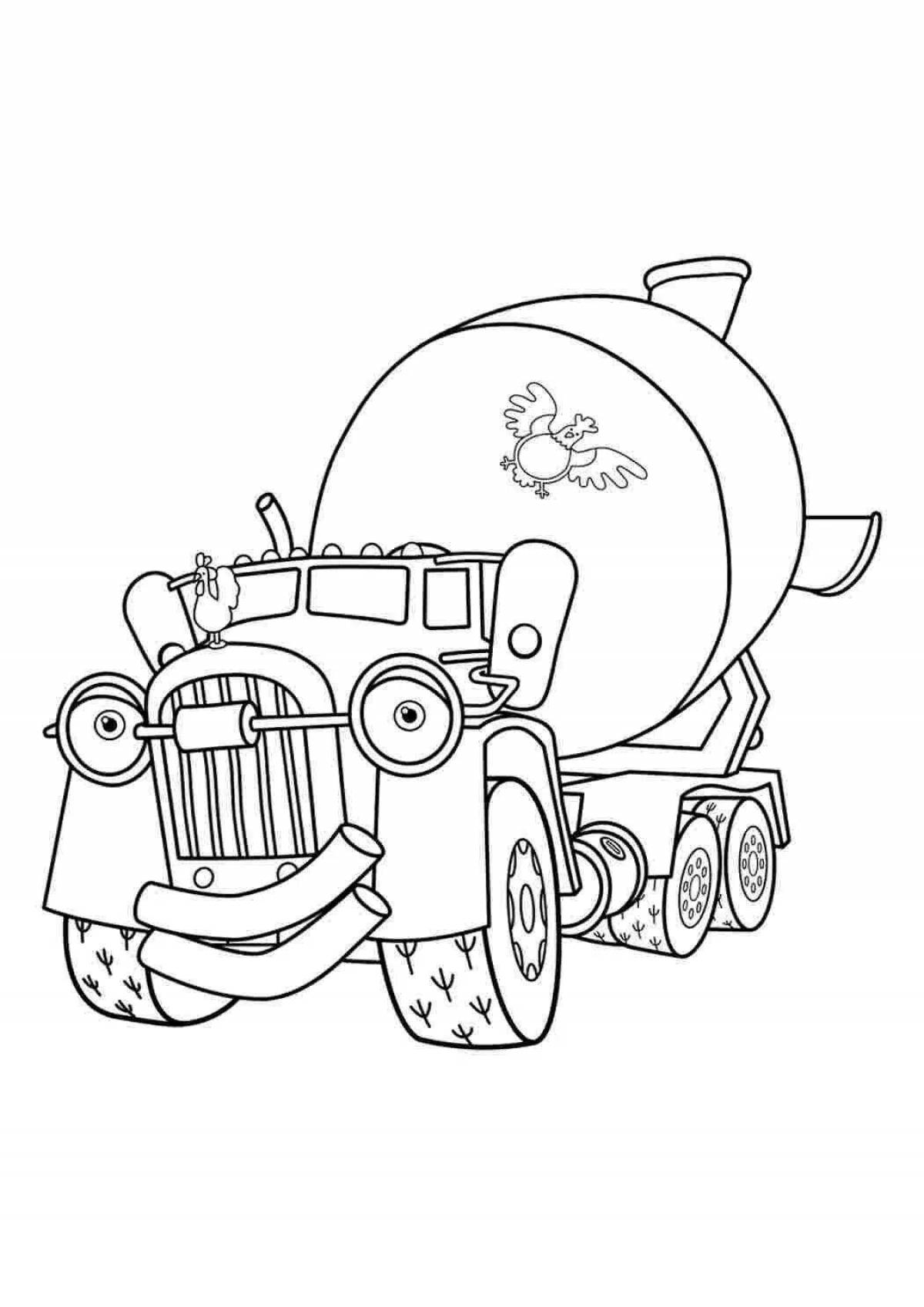 Cement Truck Extraordinary Coloring Page