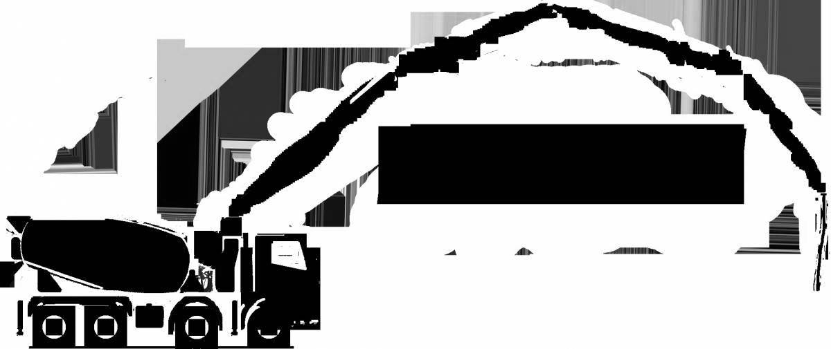 Coloring page happy concrete pump