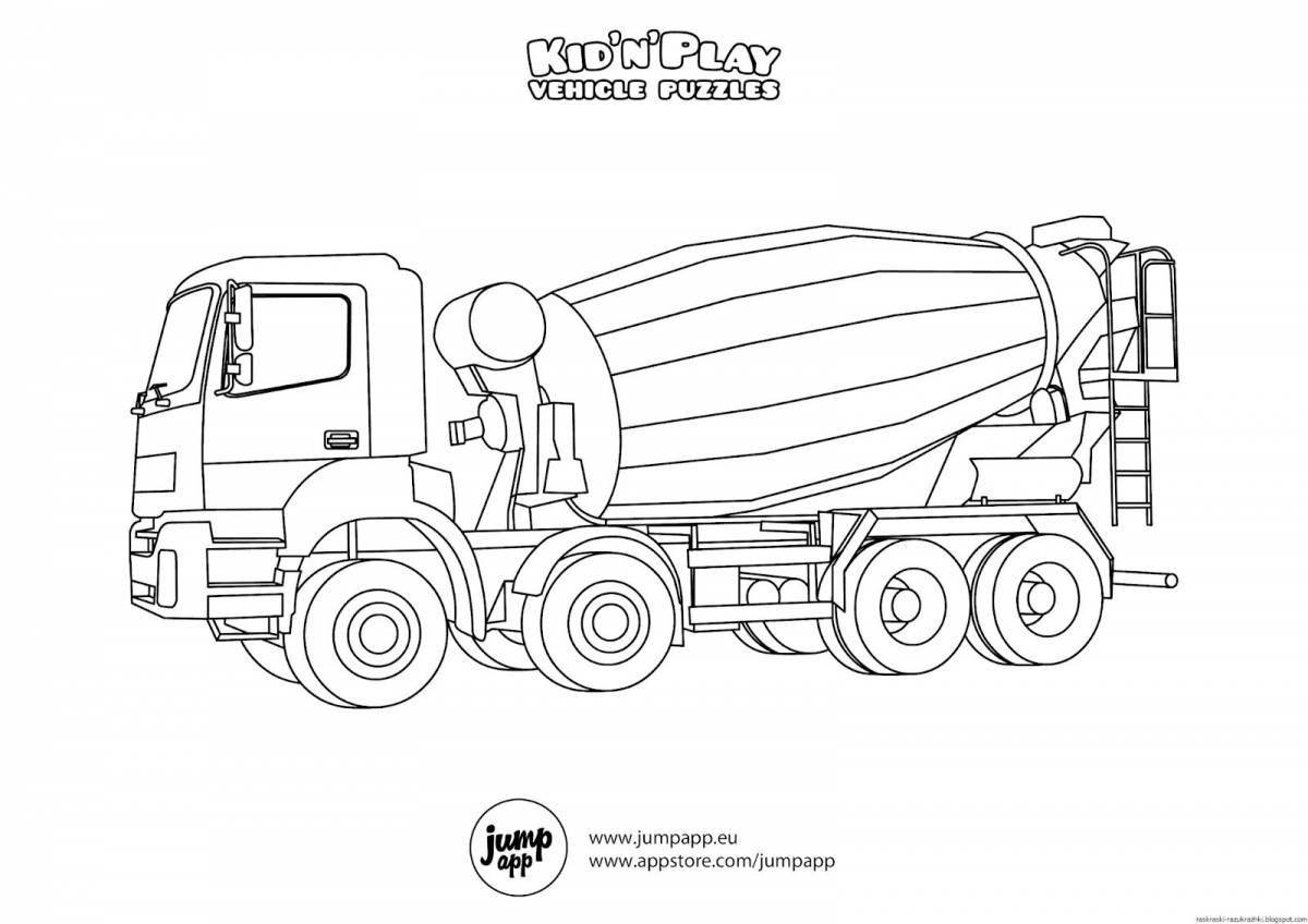 Concrete pump fun coloring