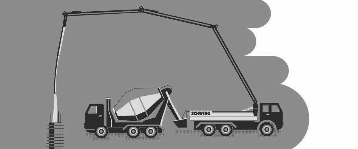 Unique concrete pump coloring page