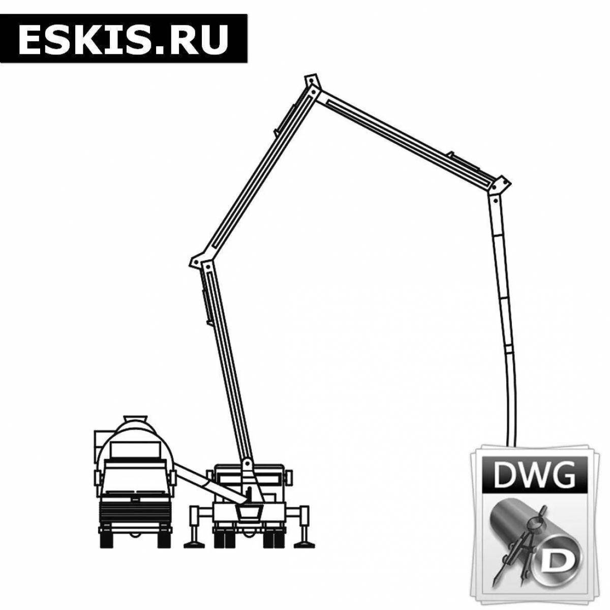 Раскраска красивый бетононасос