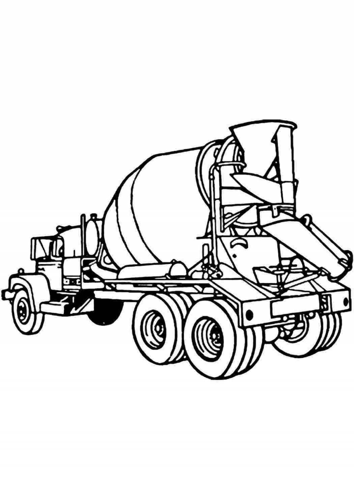 Coloring page nice concrete pump