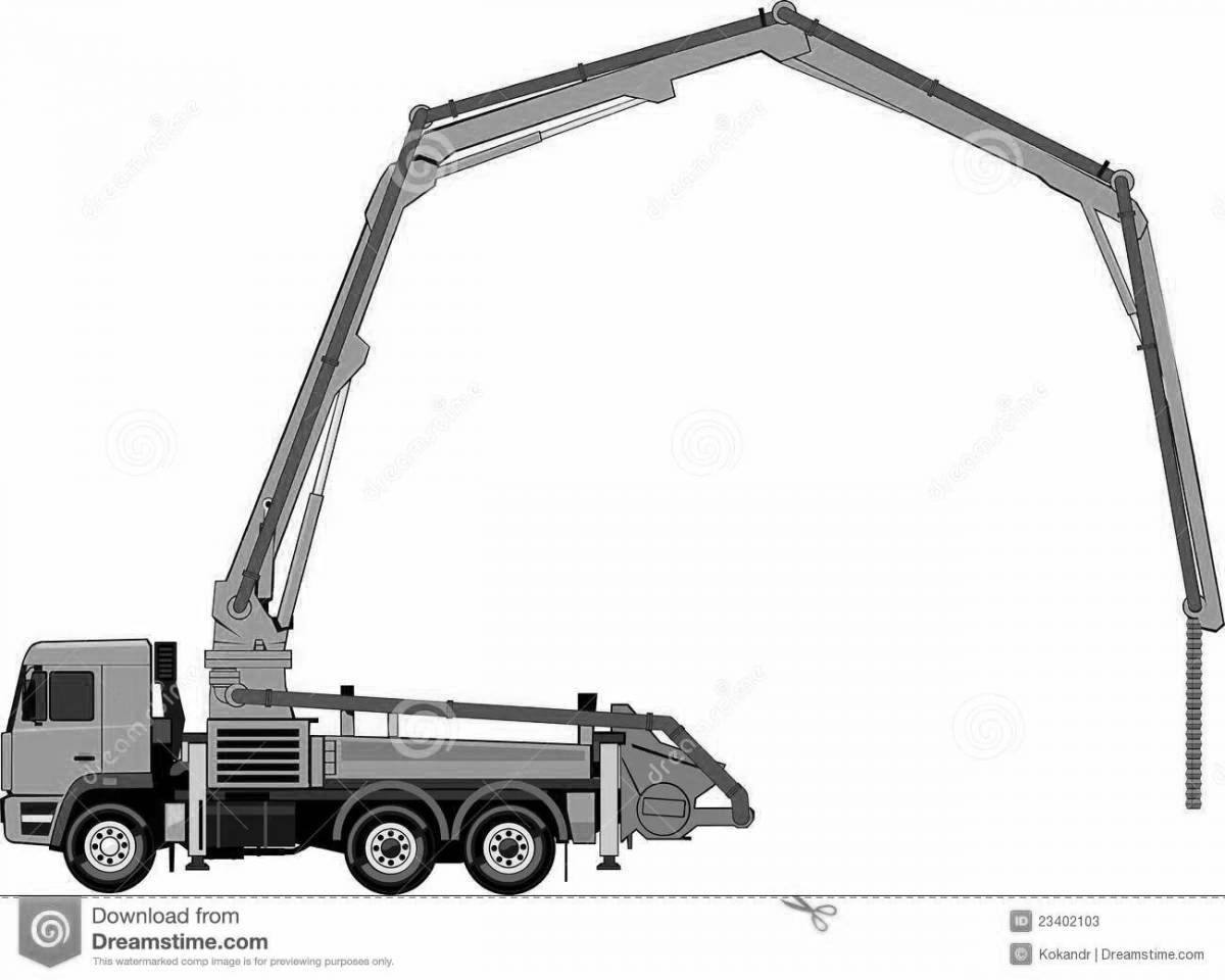Great concrete pump coloring page