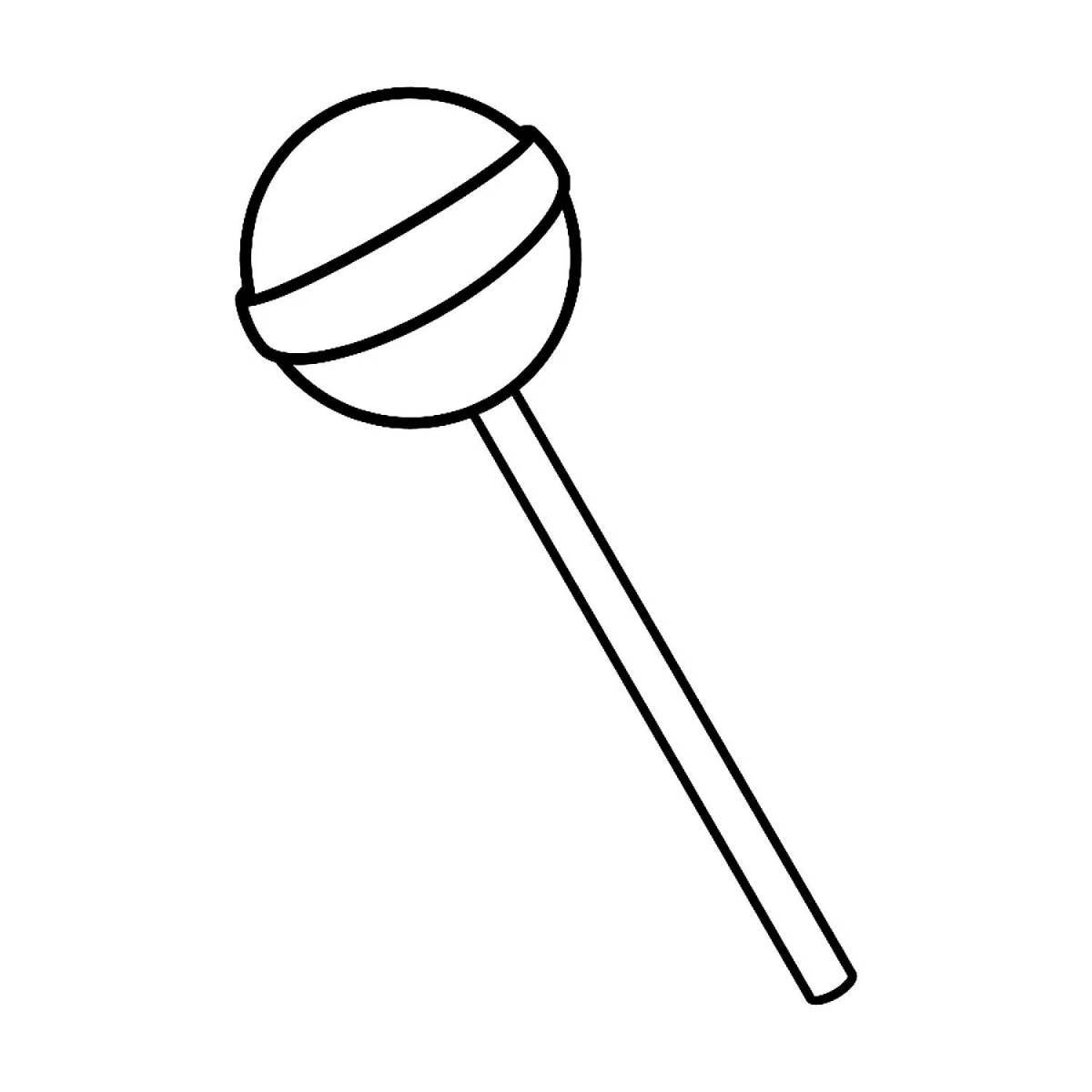 Glowing lollipop coloring page