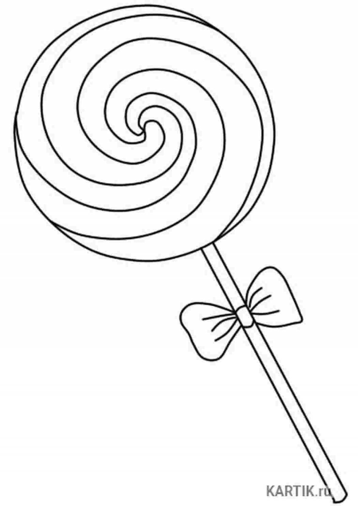 Glitter lollipop coloring page