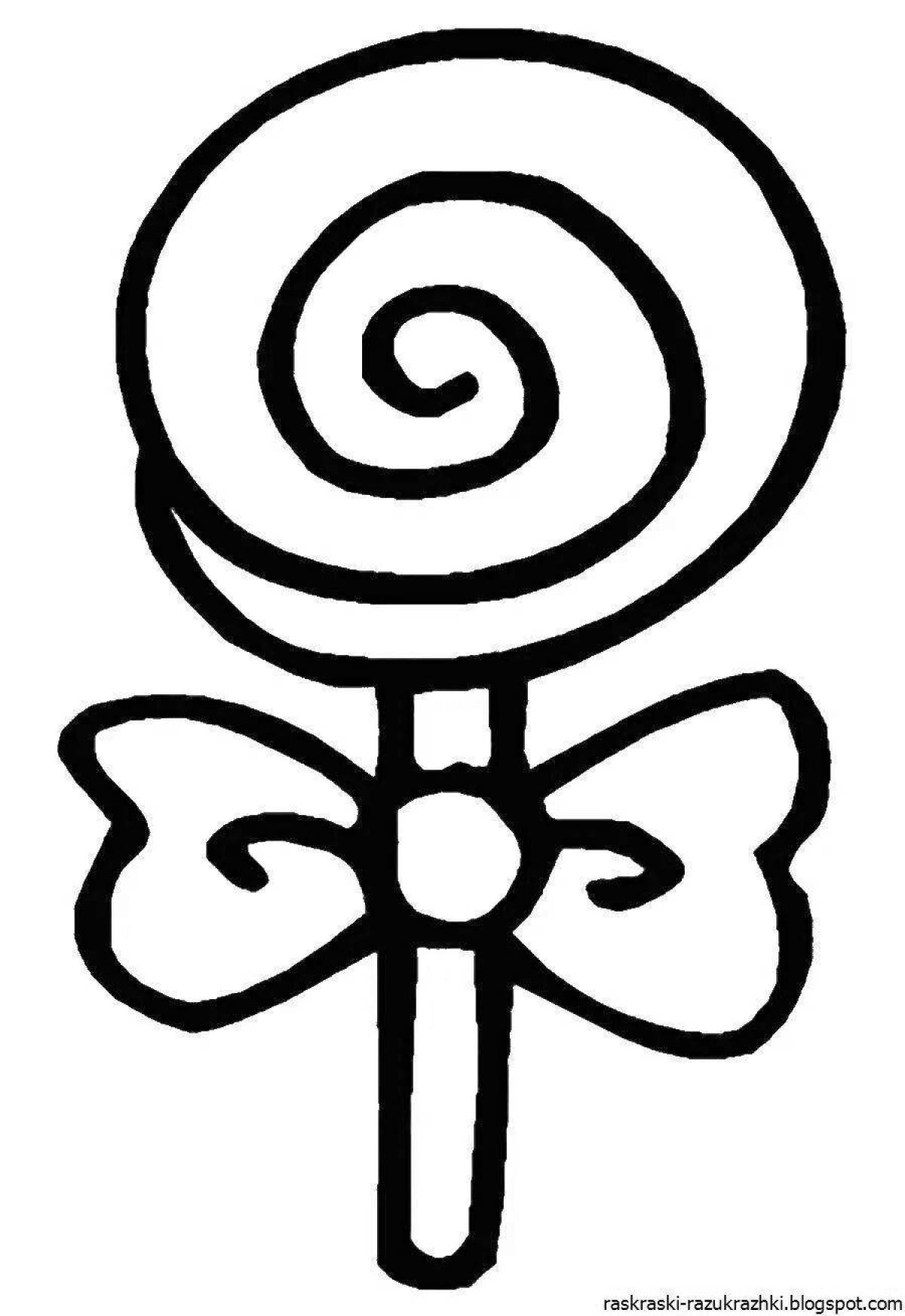 Adorable lollipop coloring page