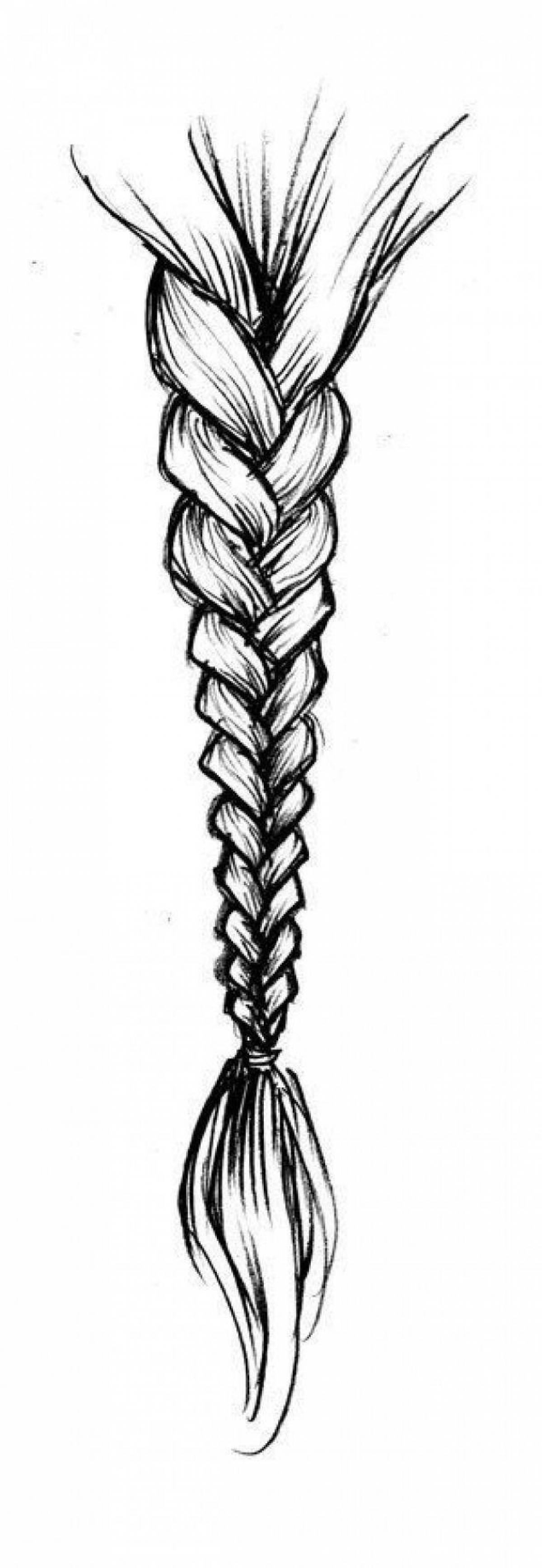 Cute pigtail coloring page
