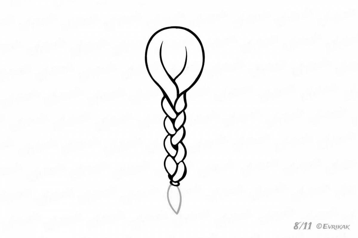 Adorable pigtail coloring page