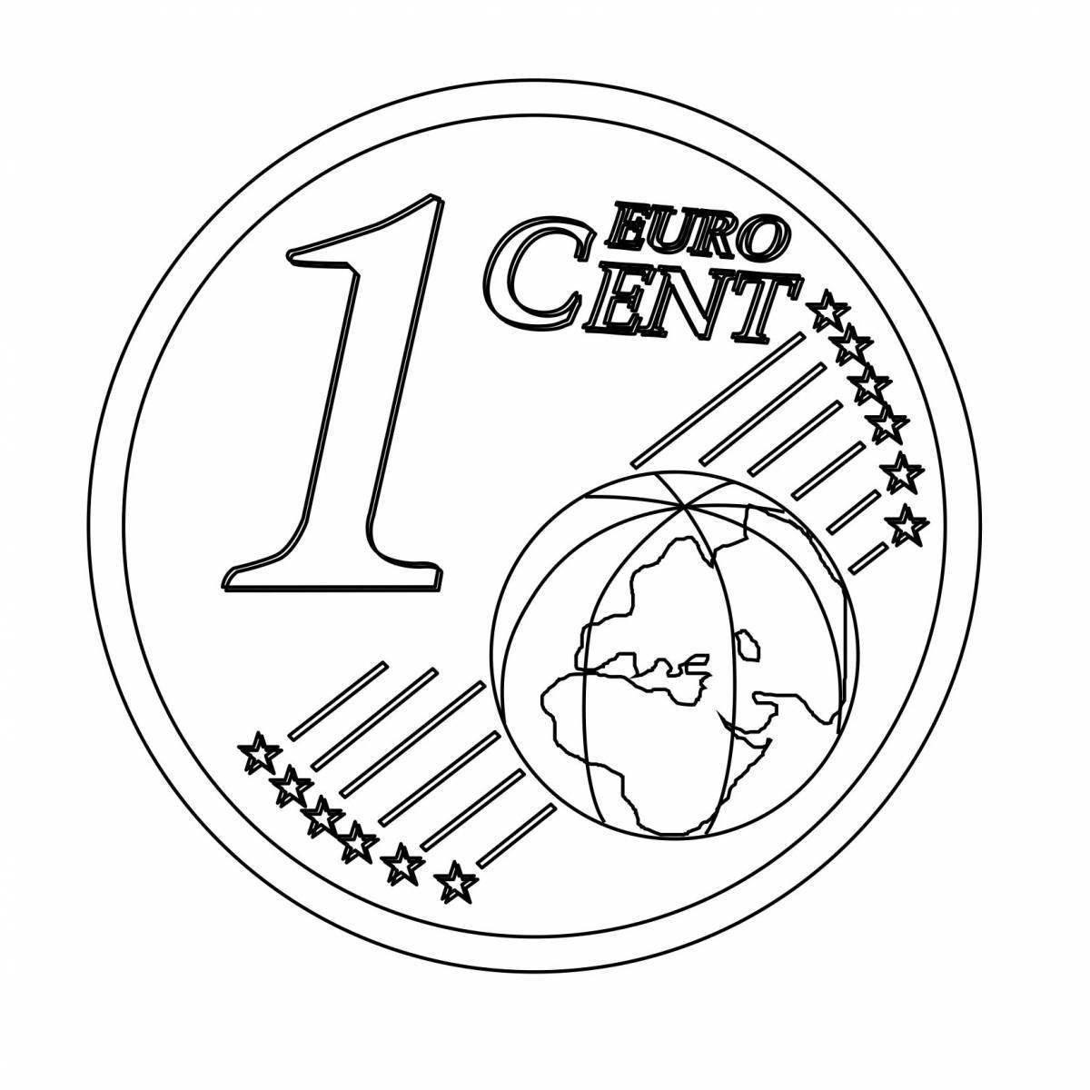 Раскраска Красочная страница раскраски евро