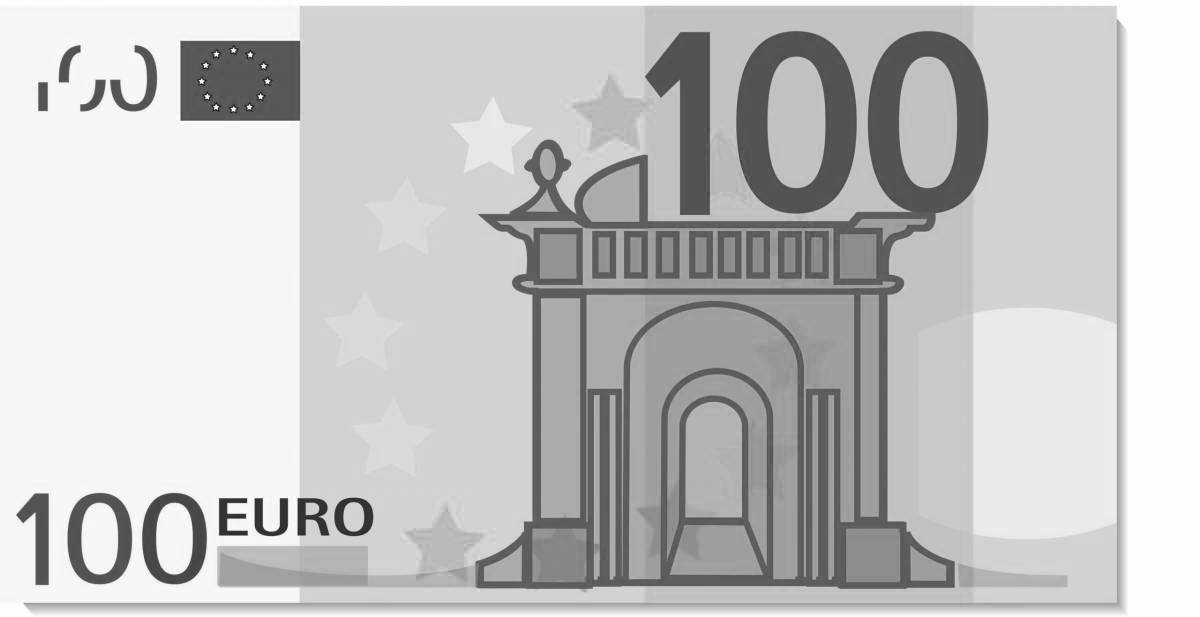 Анимированная страница раскраски евро