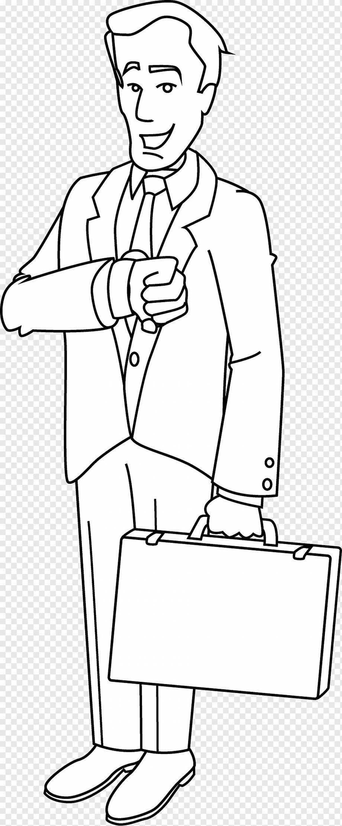 Раскраска Веселый менеджер раскрасок