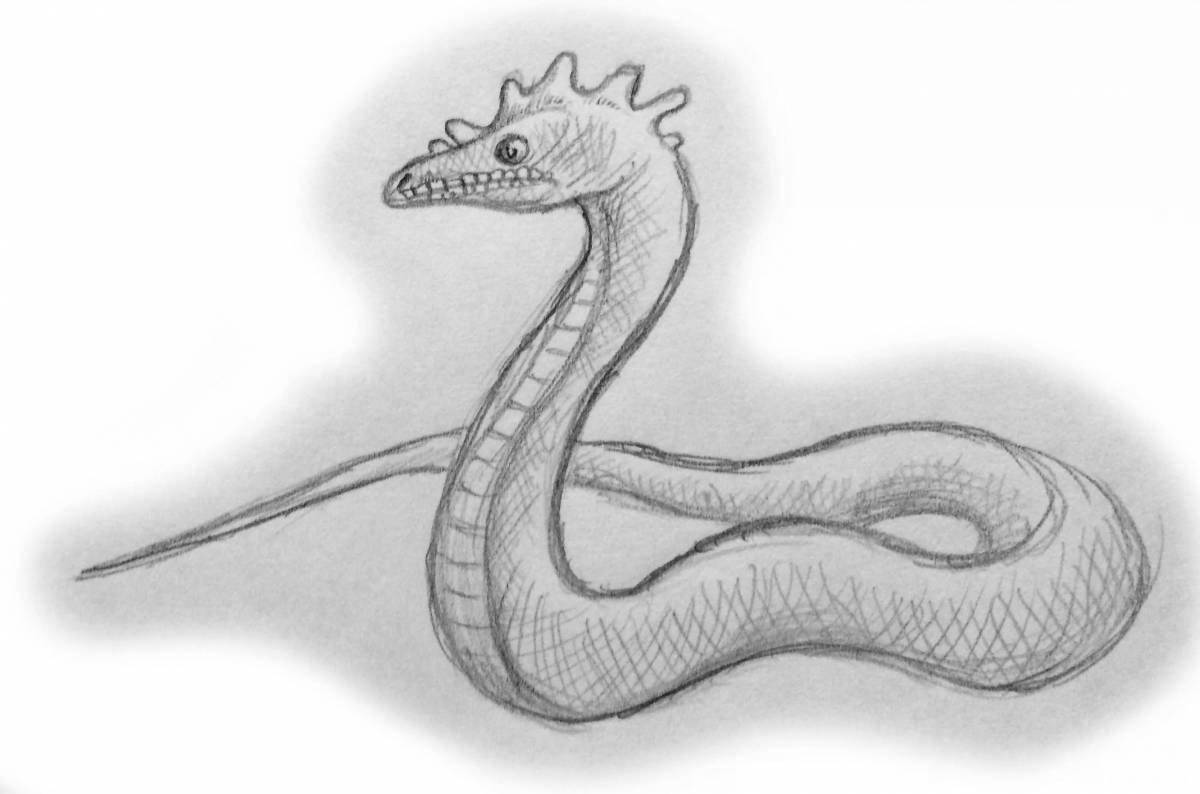 Раскраска Впечатляющая раскраска василиск