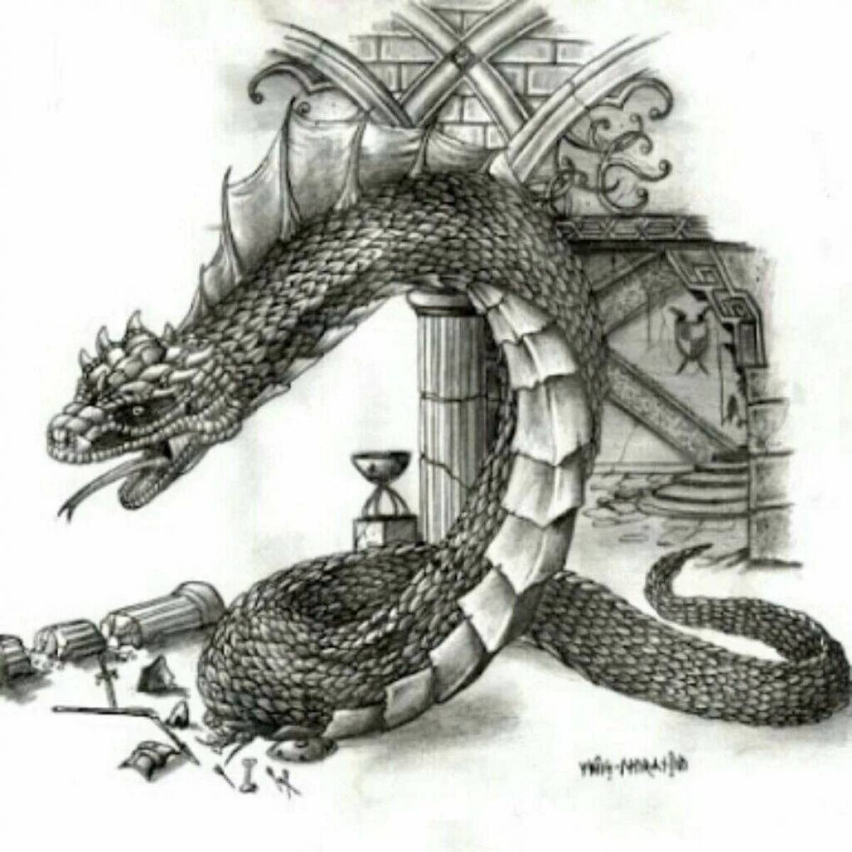 Раскраска Богато украшенная раскраска василиск