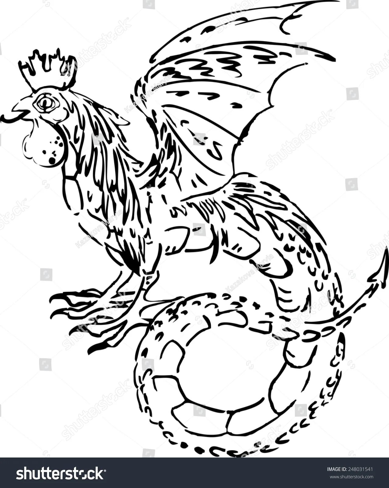 Раскраска Эффектная раскраска василиск