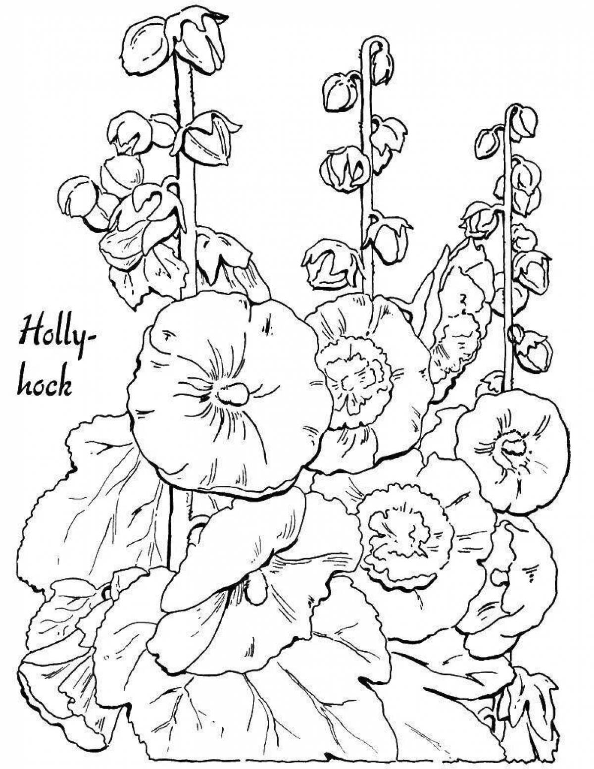 Joyful petunia coloring page