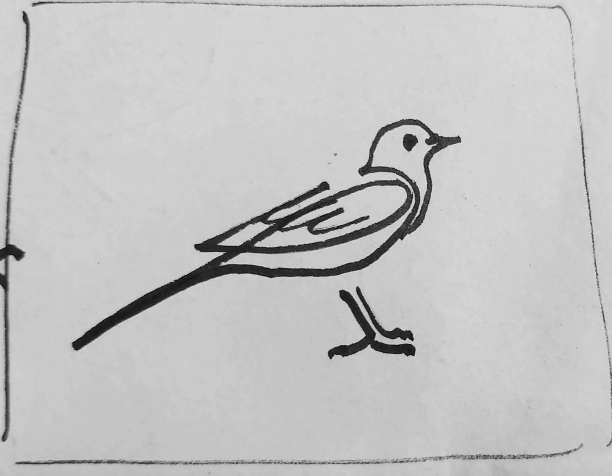 Coloring page happy wagtail