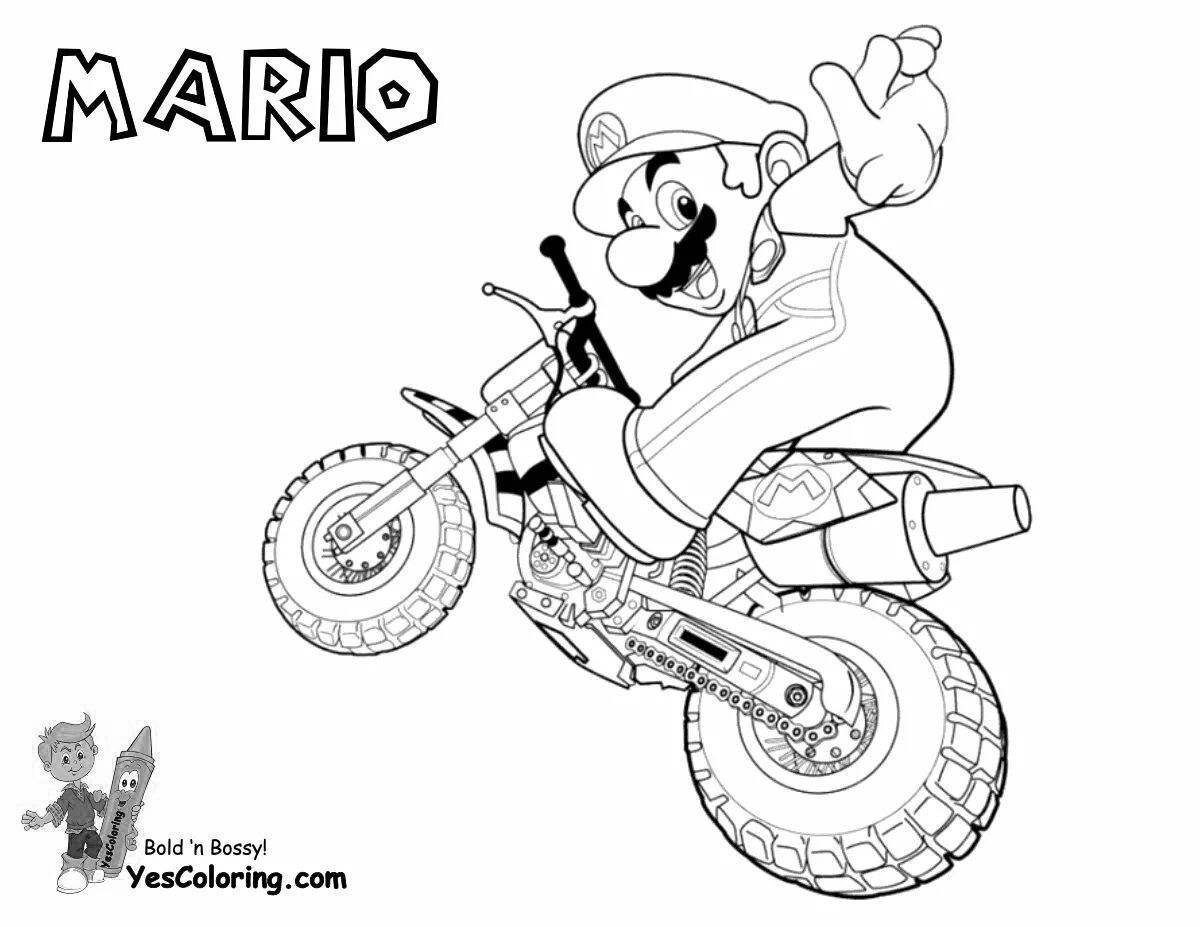 Colorful motocross coloring page