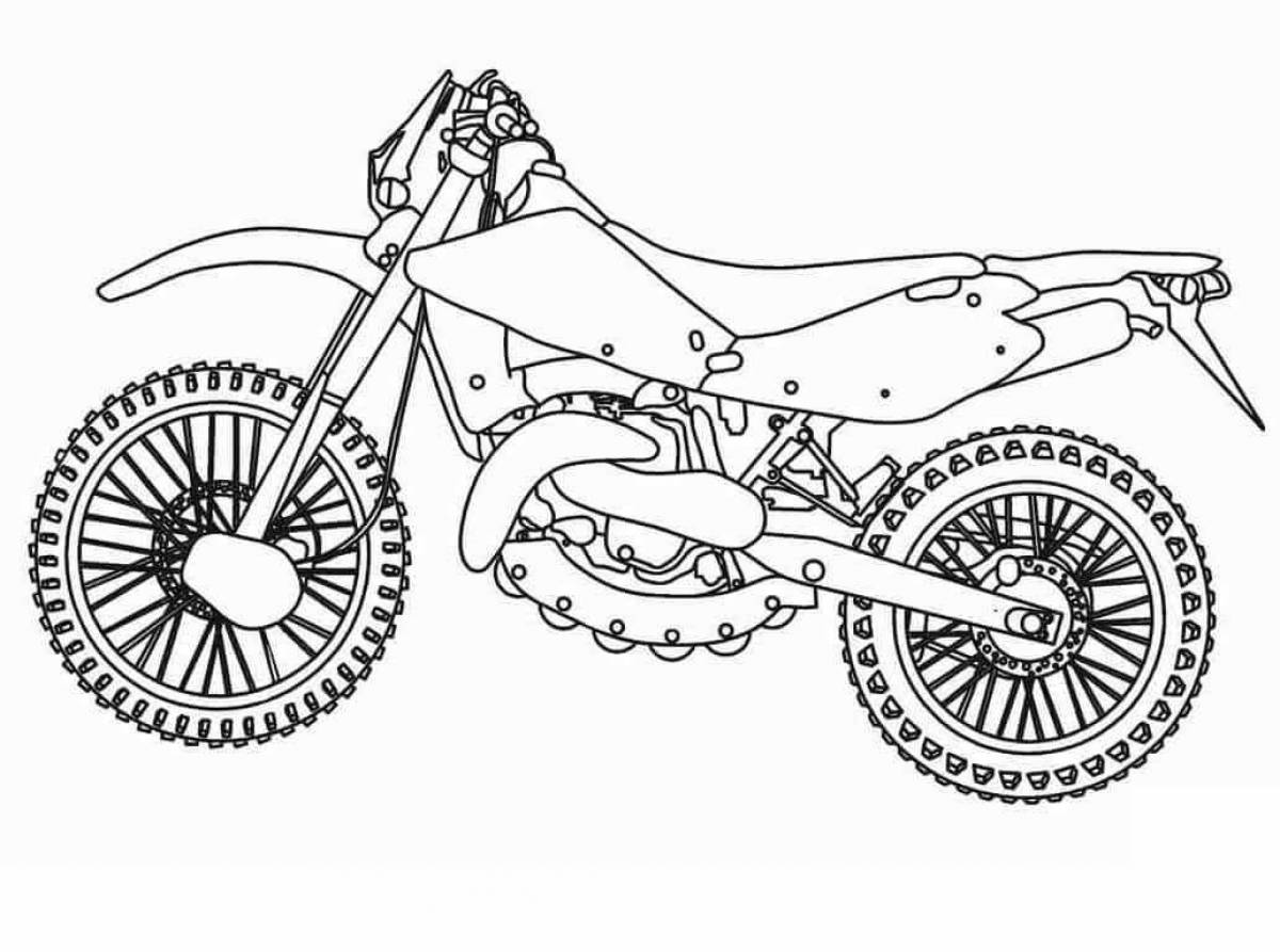 Dynamic motocross coloring page