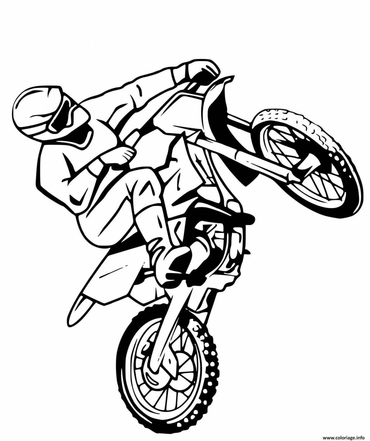 Bold motocross coloring page