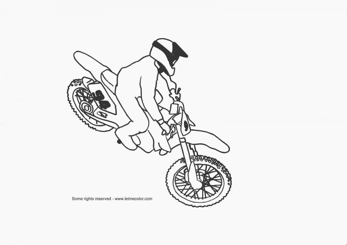 Fun coloring page for motocross