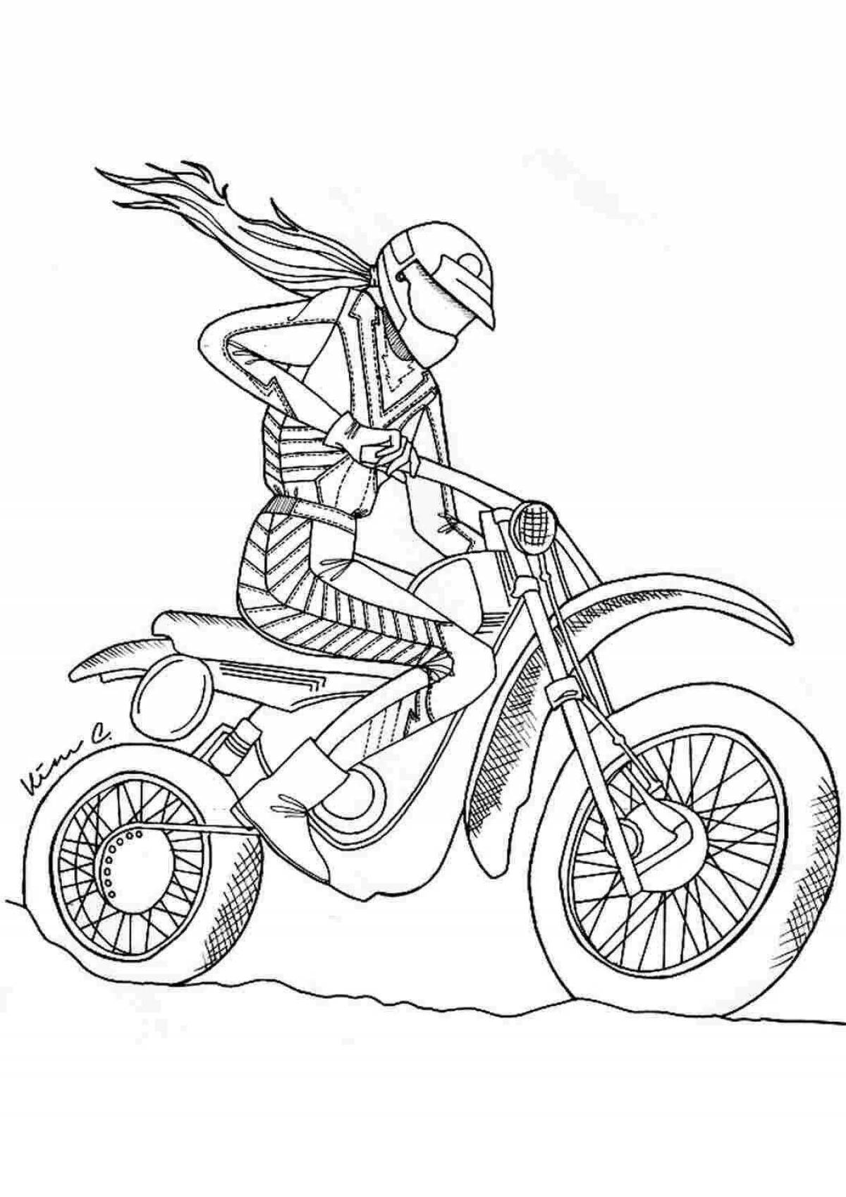 Motocross live coloring page